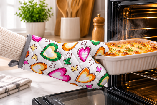 Premium Quilted Oven Mitt | Printed High Quality