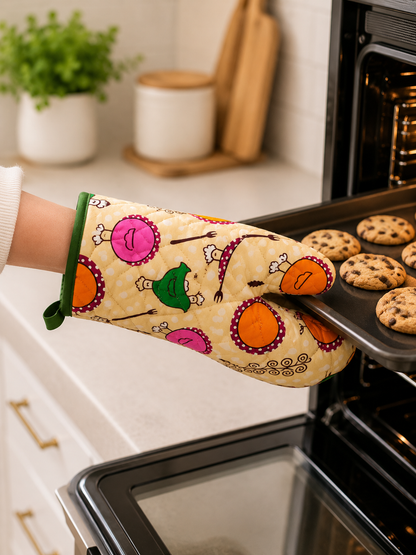 Premium Quilted Oven Mitt – Fabric: 100% Cotton | Heat Resistant Kitchen Glove