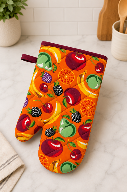 Premium Quilted Oven Mitt | Fabric 100% Cotton