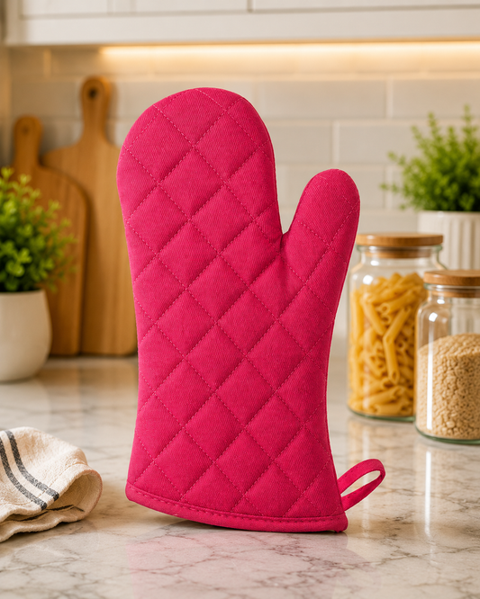 Premium Quilted Cotton Oven Mitt – Heat Resistant Kitchen Glove