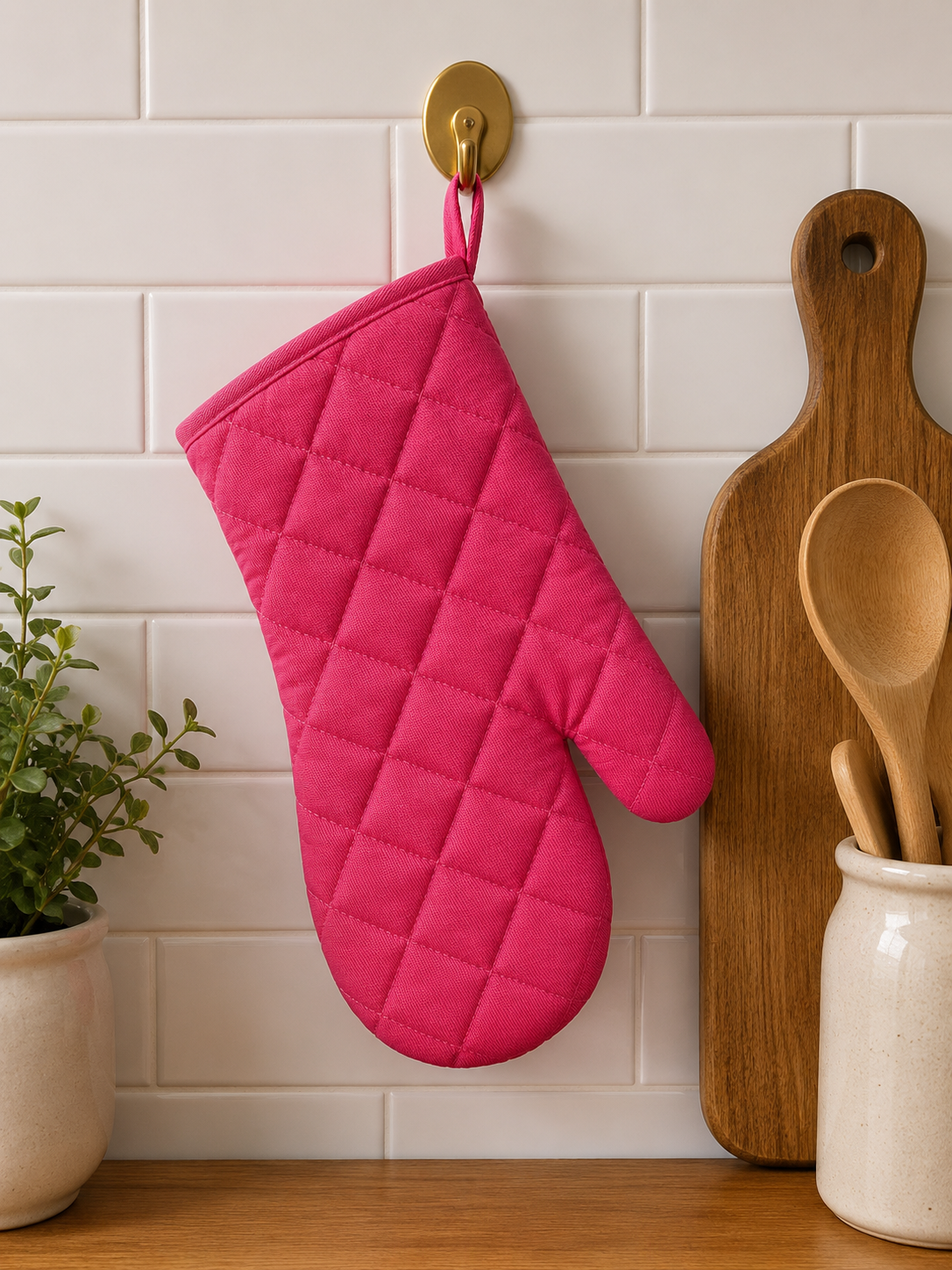 Premium Quilted Cotton Oven Mitt – Heat Resistant Kitchen Glove