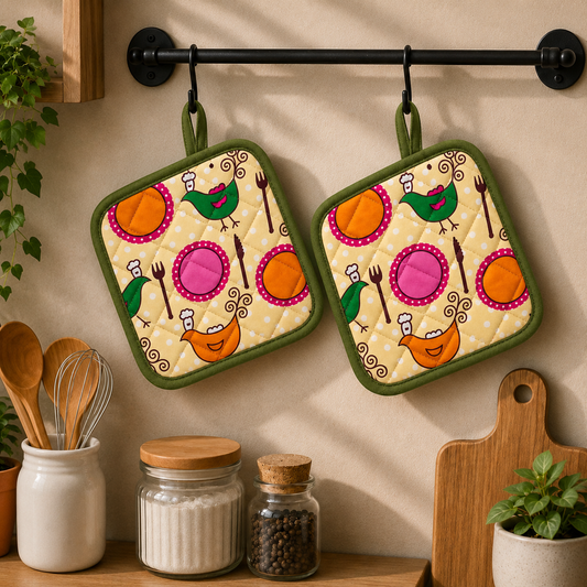 Printed Quilted Pot Holder – Premium Kitchen Collection