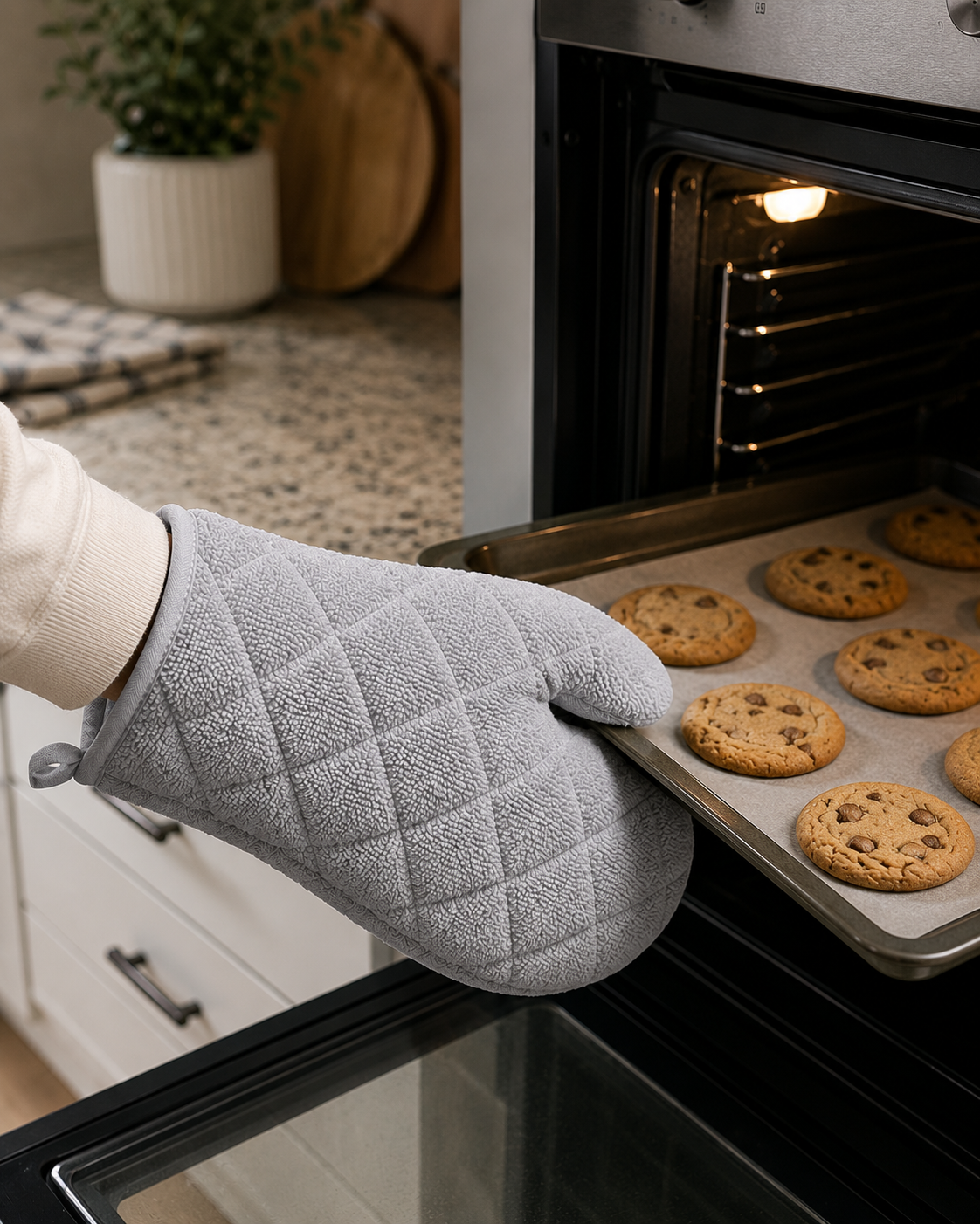 Premium Terry Oven Mitt | Quilted Design | Premium Kitchen Protection