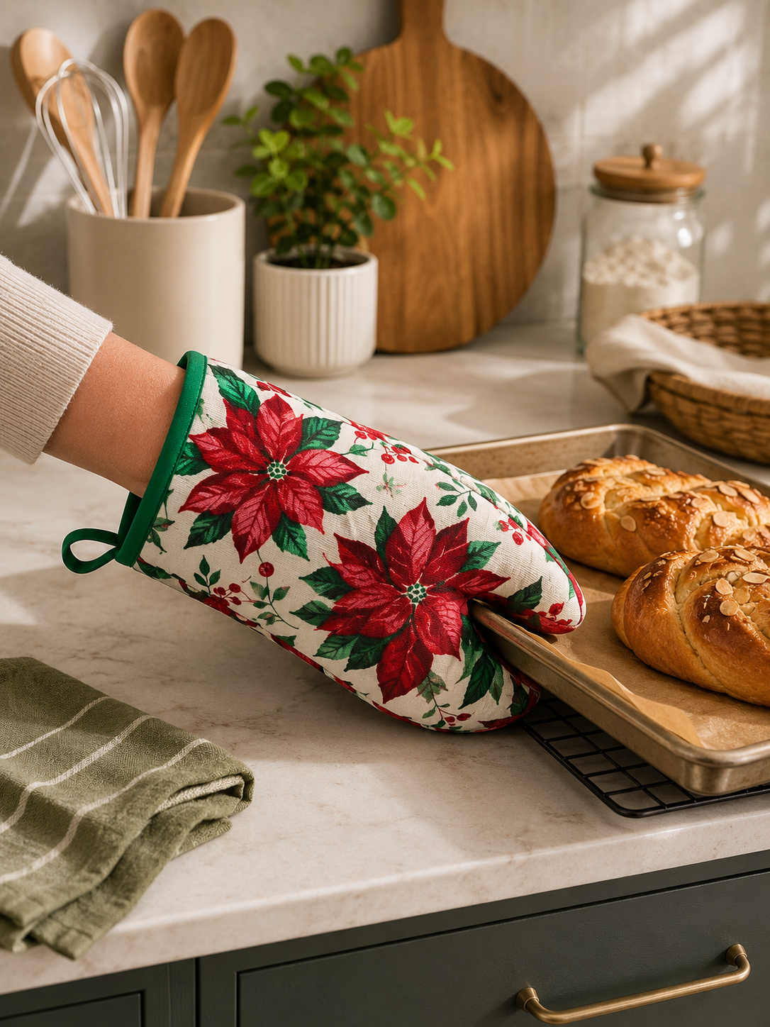 Premium Oven Mitt | One Side Dyed, One Side Print