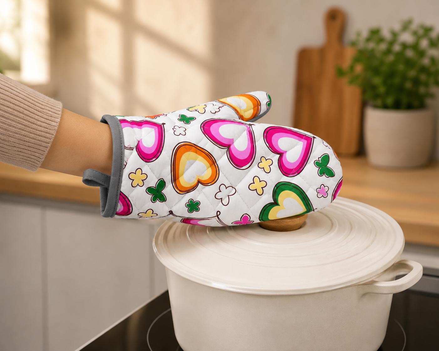 Premium Quilted Oven Mitt | Printed High Quality