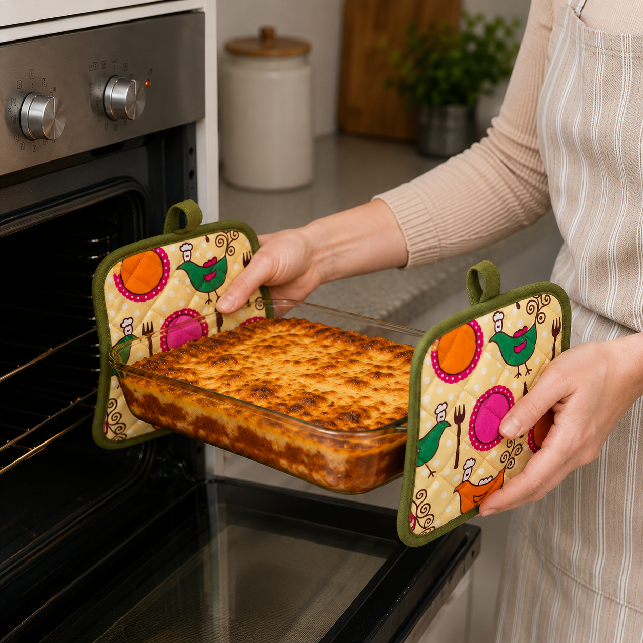 Printed Quilted Pot Holder – Premium Kitchen Collection