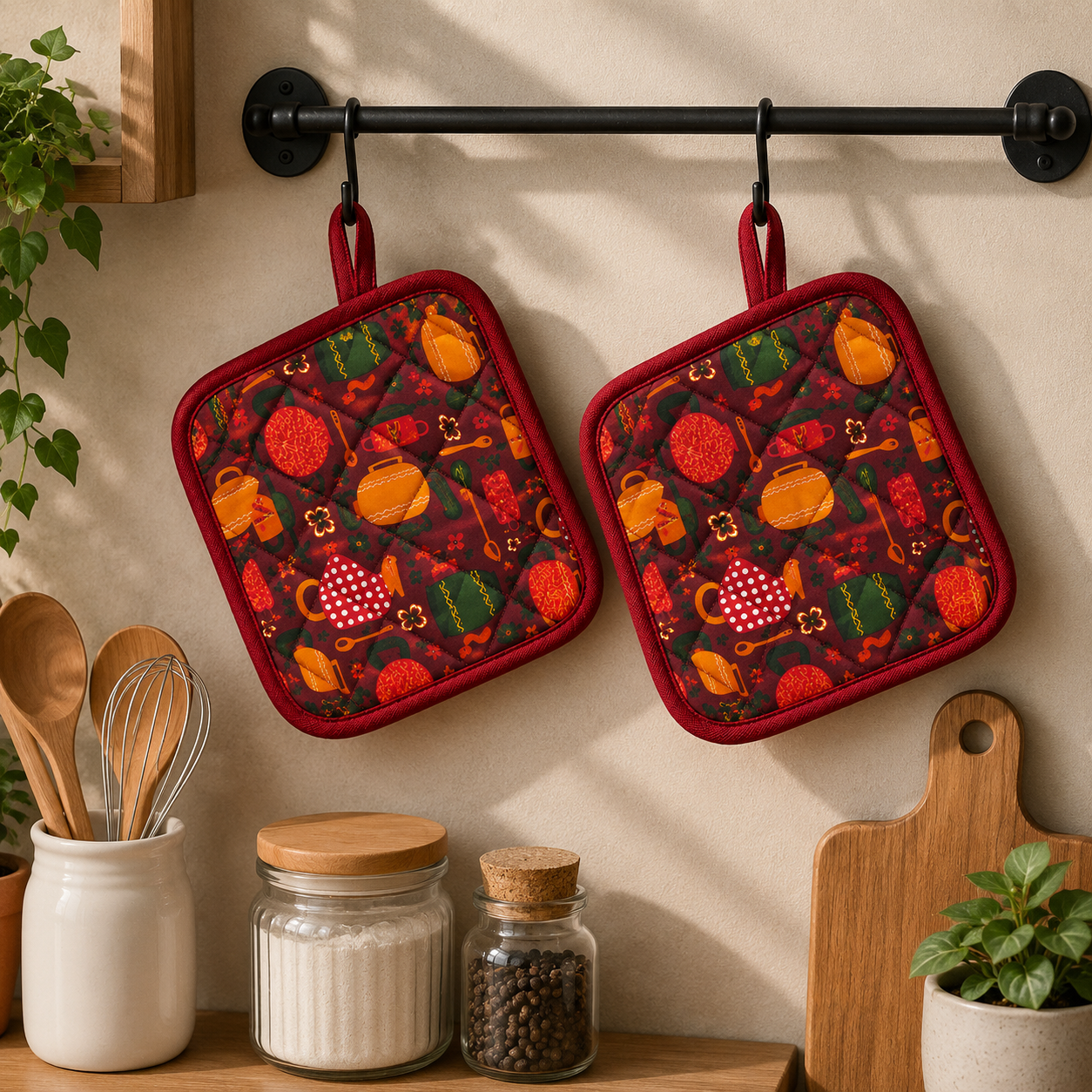 Premium Quilted Kitchen Pot Holder – Stylish & Durable Cotton Design