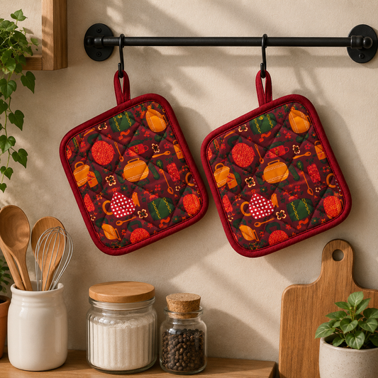 Premium Quilted Kitchen Pot Holder – Stylish & Durable Cotton Design